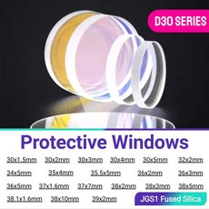 헤더 강력한 보호 Windows Lense 30x1.5 Raytools Bodor WSX Precitec 레이저 커팅 1064nm 용 파이버 렌즈, 23 36x3mm