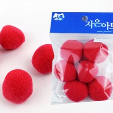유아 만들기 폼폼이 40mm 빨강 유치원 어린이집, 1개