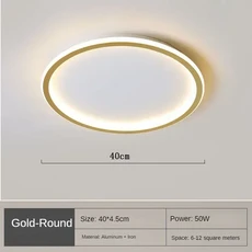 거실 침실용 모던 LED 천장 조명 복도 발코니 램프 원형 리모컨 샹들리에 홈 데코, 05 Gold 40cm, 05 Stepless dimming(RC)