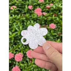 亮黃色花朵造型工藝材料，手工藝裝飾配件，DIY拼貼材料, 珍珠紫, 1個