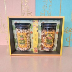 夏夏小舖 雙罐堅果禮盒, 1個, 原味夏威夷果+綜合5堅果