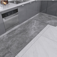 온더맷 규조토 빨아쓰는 주방매트 2종세트, 그레이마블