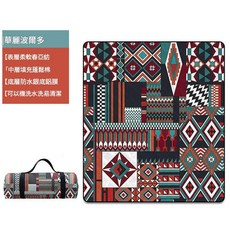 戶外防潮墊 異域民族風 加厚野餐墊 便攜露營地墊, 超聲波銀底華麗波爾多