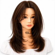 OGL(오지엘) 100%인모 21인치 미용가발 통가발, 브라운, 1개 브라운, 1개