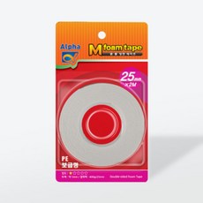 M시리즈 폼양면테이프 보급형 25mmx2M 1.0T PE폼 낱개 6개입, 2세트
