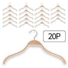 라라공방 원목 논슬립 옷걸이, 혼합색상, 20개