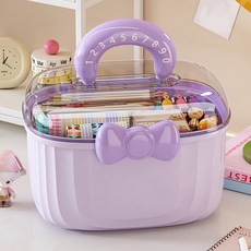 리미시아 2단 대용량 헤어 악세사리 보관함, 1개, 퍼플