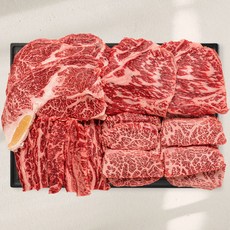 푸드지 마장동 최고급 한우 1++ 투뿔 모듬세트, 1kg, 1개