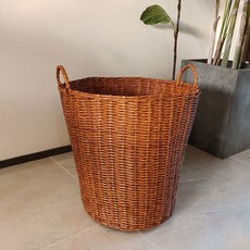 청년리빙 라탄 빨래바구니, 브라운, 1개