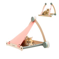 MewooFun 兩用吸盤式貓吊床 貓窗台 貓窩, 櫻花粉, 1個