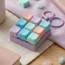 키캡 키링 9구 파스텔 키보드 청축 클릭커 피젯토이, 1개, 믹스 베리 롤리팝