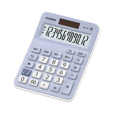 CASIO 卡西歐 商務系列12位數計算機 MX-12B 大型顯示幕 雙重供電, 藍色, 1個
