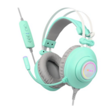 앱코 HACKER 가상 7.1 RGB 진동 노이즈 캔슬링 마이크 3D 초경량 게이밍 헤드셋, N550, 민트