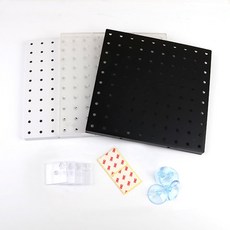 세트 부착용 인테리어 타공판 수납보드 X2개 페그보 99217pc 1(PC), 흰색+부착용, 1개