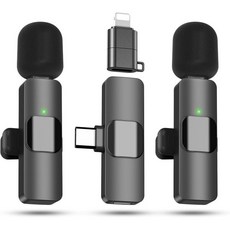 AMASDA 2개 세트 무선 라발리에 마이크 iPhone iOS 및 Android 휴대폰용 라펠 노이즈 감소 플러그 앤 플레이 미니 비디오 녹화 인터뷰 팟캐스트 브이로그 틱톡, 아이폰 iOS 및 안드로이드 기기용 2팩 TypeC 프