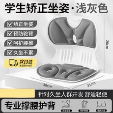 人體工學護腰靠墊 矯正坐姿 預防駝背 久坐不累, 久坐必備灰色