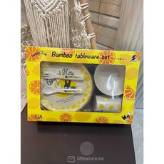 現貨供應 日本 卡帕柏 麗莎 餐具組 天然竹纖維餐具 環保安全 兒童餐具 五件套餐具 兒童碗 餐盤 杯子 勺子 叉子套裝, 1個, 白色