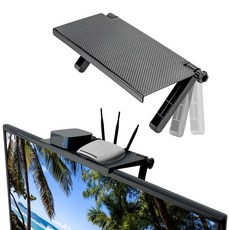 1PC 조정 가능한 TV 화면 상단 스토리지 선반 홀더 컴퓨터 모니터 데스크탑 스탠드 TV 랙 디스플레이 선반 랙, 1개