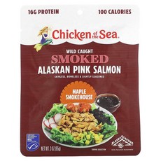 Chicken of Sea Wild Caught Smoked Alaskan Pink Salmon Maple Smokehouse 3 온스 (85 g), 1개, 85g