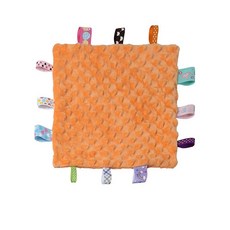 해외 CREVENT Tag Security 아기용 담요 남아용 부드럽고 작은 러비 아기 이불 감각 생일 베이비 샤워를 위한 훌륭한 선물 25.4 x 25.4cm10 10인치 8, .0020.Orange Tag.