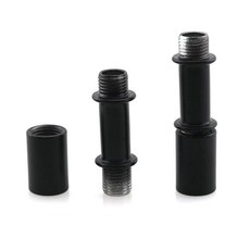 HJ가든 4PCS 블랙 M10 외부 스레드 더블 엔드 튜브 세트 조명 기구 연결 중공 톱니 파이프 하드웨어 액세서리 1.57인치 헤비 듀티 금속 연장