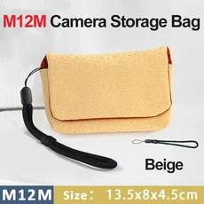 소니 RX100 RX90 HX100 LX10 Ricoh G7XII GRIII CCD 용 카메라 가방 렌즈 파우치 보관 가방 보호대 소프트, 09 M-Beige, 1