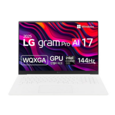 LG전자 2025 그램 Pro AI 17 WQXGA 코어Ultra5 애로우레이크, 에센스화이트, 256GB, 16GB, WIN11 Home, 17Z90TP-GA5CK
