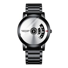 LANGLISHI 朗利時 無指針時尚潮流腕錶，簡約黑色錶盤，精準石英機芯
