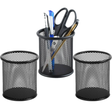코지메이트 사무용 심플 연필꽂이, 3개, 블랙