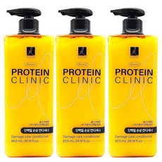 엘라스틴 아미노 프로틴 클리닉 단백질 손상케어 컨디셔너 855mlx3개 / 약산성 모발영양케어, 855ml, 3개