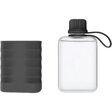 超薄型フラットウォーターボトル 漏れ防止ポータブル 240ml、軽量トラベルボトル |ハイドレーションキャリア ジムバッグ 財布 バックパック 再利用可能なポケットフレンド レディース メンズ ハ, 검정