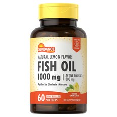 Sundance 魚油 1000mg 天然檸檬風味速釋軟膠囊, 1個, 60錠