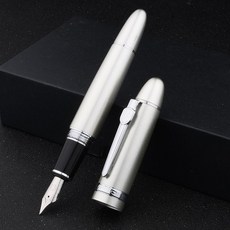 【開發票/統編】新款雙層長刀盔甲鋼筆筆尖 純手工打磨加粗筆身 男士高檔書法創作, 香檳銀,單層【1.2mm】長刀, 1個