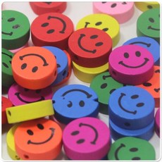 EP 공예재료 4000통 비즈 스마일 나무비즈