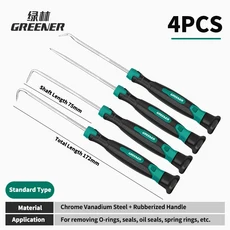[호환제품] 그린리 8/4개 오일씰 풀러 훅 툴 세트 오링 씰 가스켓 개스킷 픽 메카닉스 ( 수리용 리무버 포, 03 4pcs Short