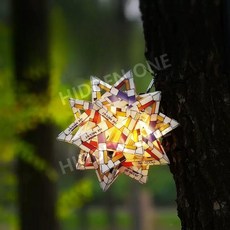 감성 쉐이드 램프 별 스타일 모양 캠핑 차박 파일드라이버 거치 스탠드 조명 랜턴, 1개, 02.컬러드 웰그리드