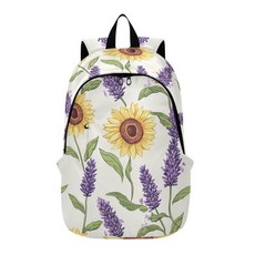 ALAZA Lavenders 꽃 해바라기 백팩 노트북 가방 대학 가방 책가방 캐주얼 여행 여행 데이팩 여성 남성용 15.6 노트북에 적합, Multicolor4