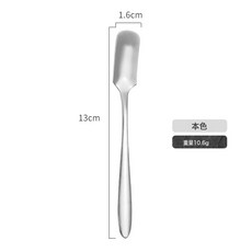 不銹鋼方頭咖啡勺 甜品冰淇淋蛋糕小勺, 1個, 本色勺子