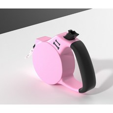 자동 리드줄 8미터 5미터 길이 플렉시 강아지 산책용 핸즈프리 편리한 강아지목줄, 1개, 3m 핑크 블랙