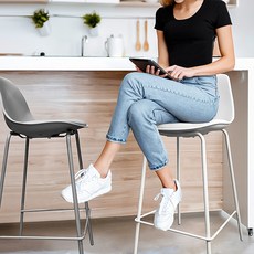 핸즈홈 벨르맘 바체어 아일랜드 의자, 화이트 65cm (HH-203), 2개