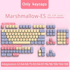 스페인어 키보드 캡 136/140 ISO Alice 레이아웃 XDA 프로필 PBT ES 기계식 용 염료 하위 7U 바, 03 Marshmallow