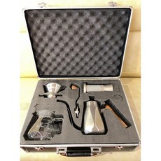 Coffee map 鋁合金收納組手搖磨豆機 含鑽石手沖壺、鑽石分享壺、風味版濾網, 小組銀色,43.5cm*32cm*13.5cm, 1個, 700ml