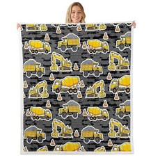 Erosebridal 레드 트랙터 플란넬 담요 중장비 트럭 셰르파 청소년 수확기 건설 굴삭기 농장 장비 플러시 아기 76.2cm x 101.6cm 30 40인치 257931, 멀티 047