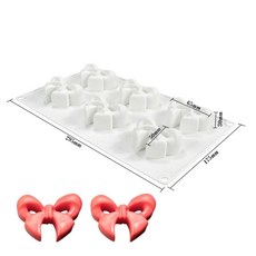 실리콘 샌드 무스 틀 베이킹 몰드 오목컵, 1개, 6구 빈 리본 몰드 mcm 137g 333
