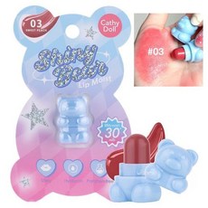 Cathy doll 泰國BigC限定 凱蒂娃娃閃亮小熊唇膏 水潤保濕, 1個, Bear #3 SWEET PEACH