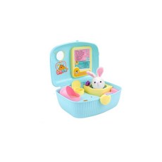 可愛兔子造型玩具套裝，迷你寵物場景，兒童角色扮演玩具, 藍色-小兔寵物盒, 1個