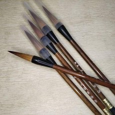 純狼兼羊毫提斗毛筆套裝 成人初學者書法大字對聯隸書歐顏楷 5支, 1個, 純狼提斗大毛筆套裝兼羊毫成人初學者書法大