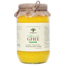 인도정품 Vanalaya 유기농 A2 Desi Gir Cow Ghee 기버터는 전통 빌로나 방식으로 제조, 1L, 1