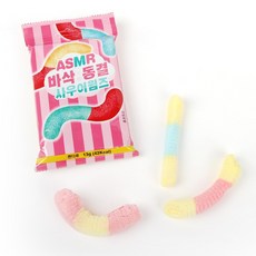 ASMR 바삭 동결 건조 사우어웜즈 젤리 달콤새콤 극강 식감 간식, 6개, 13g