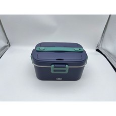 電熱飯盒 車用家用二合一 保溫便當盒, 1個, 墨綠色,歐規220V+車用12V/24V